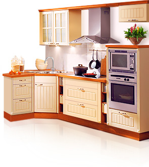 Г-образная кухонная мебель