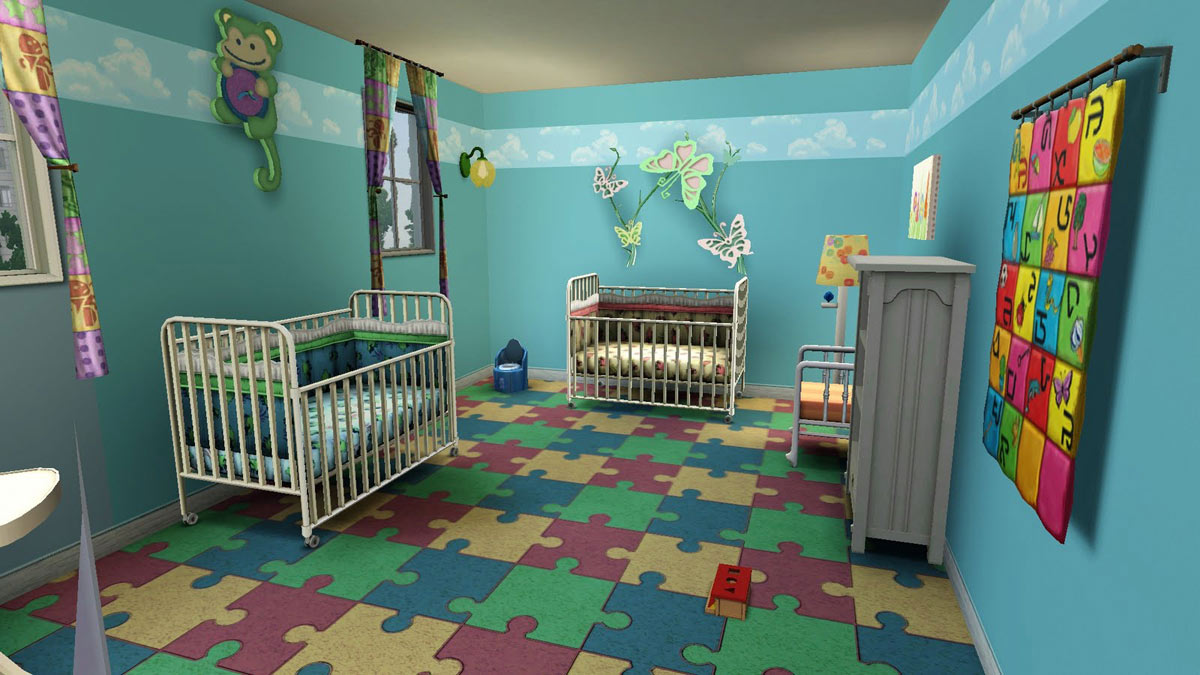 Пример интерьера детской комнаты для двоих младенцев