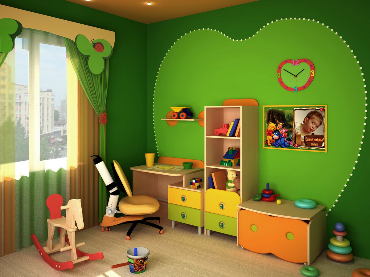 Для маленьких детей яркие цвета в интерьере комнаты очень важны