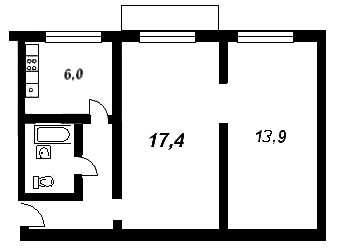 Площадь ванной комнаты в типовой хрущевке составляет от 2 до 3 кв.м.