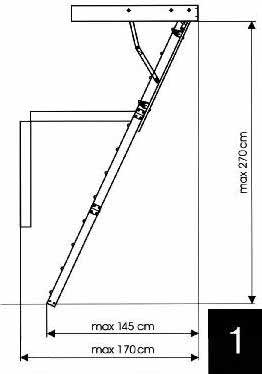 Рис.1. Размеры чердачной лестницы