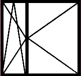 Окно с двумя поворотными створками, одна из которых (узкая) поворотно-откидная