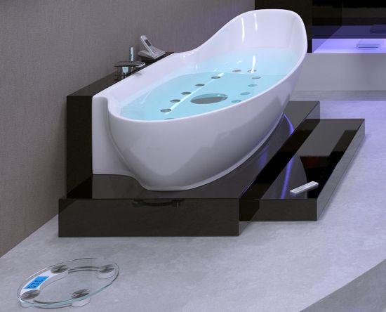 Техніка в стилі хай-тек не ховається, а стає елементами декору ванної кімнати