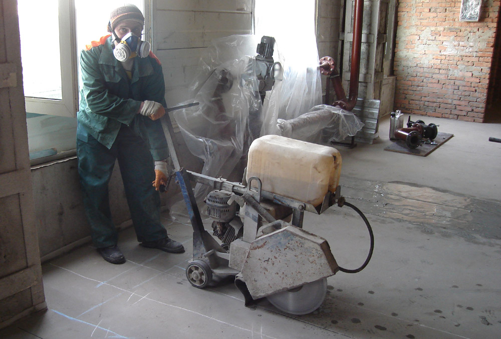 Подготовка к алмазной резке бетонного перекрытия