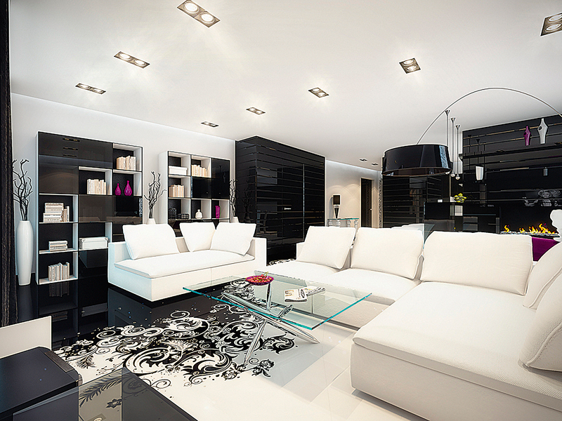 Правильне поєднання наливної 3D підлоги і меблів дає ідеальний дизайн в інтер'єрі квартири